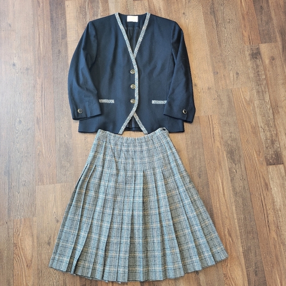 Vintage Pendleton Wool Tartan Plaid Skirt & Jacket Set – Carnegie Label - Picture 1 of 13